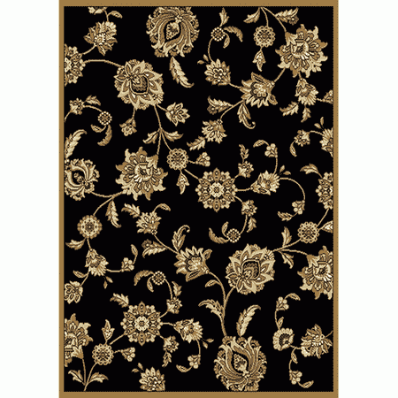- Traditional Floral & Vines Style Black Peerless Rug Area Rug Floor Rug Carpet Free Ship Sale