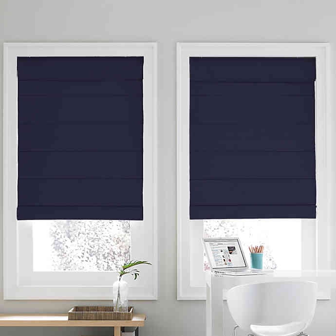 Real Simple Cordless Roman Cellular 30Inch x 72Inch Shade in Navy