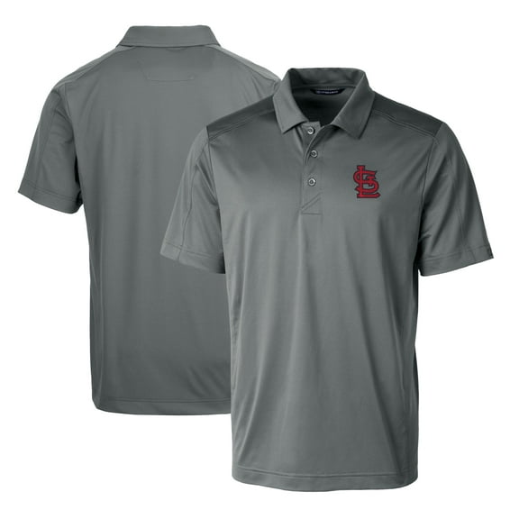 Men's Cutter & Buck Steel St. Louis Cardinals Prospect Textured Stretch Big & Tall Polo