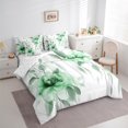thumbnail image 3 of jejeloiu Country Floral 7-Piece Bedding Comforter Set,Rustic Plant Leaves King Bedding Sets,Green White Bed Sheets For Girls Teens,Luxury Bedroom Decor Reversible, 3 of 8