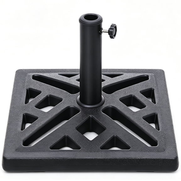Ultrashades 33 lbs. Square Hollow-Cut Umbrella Base Outdoor Market Umbrella Stand in Black