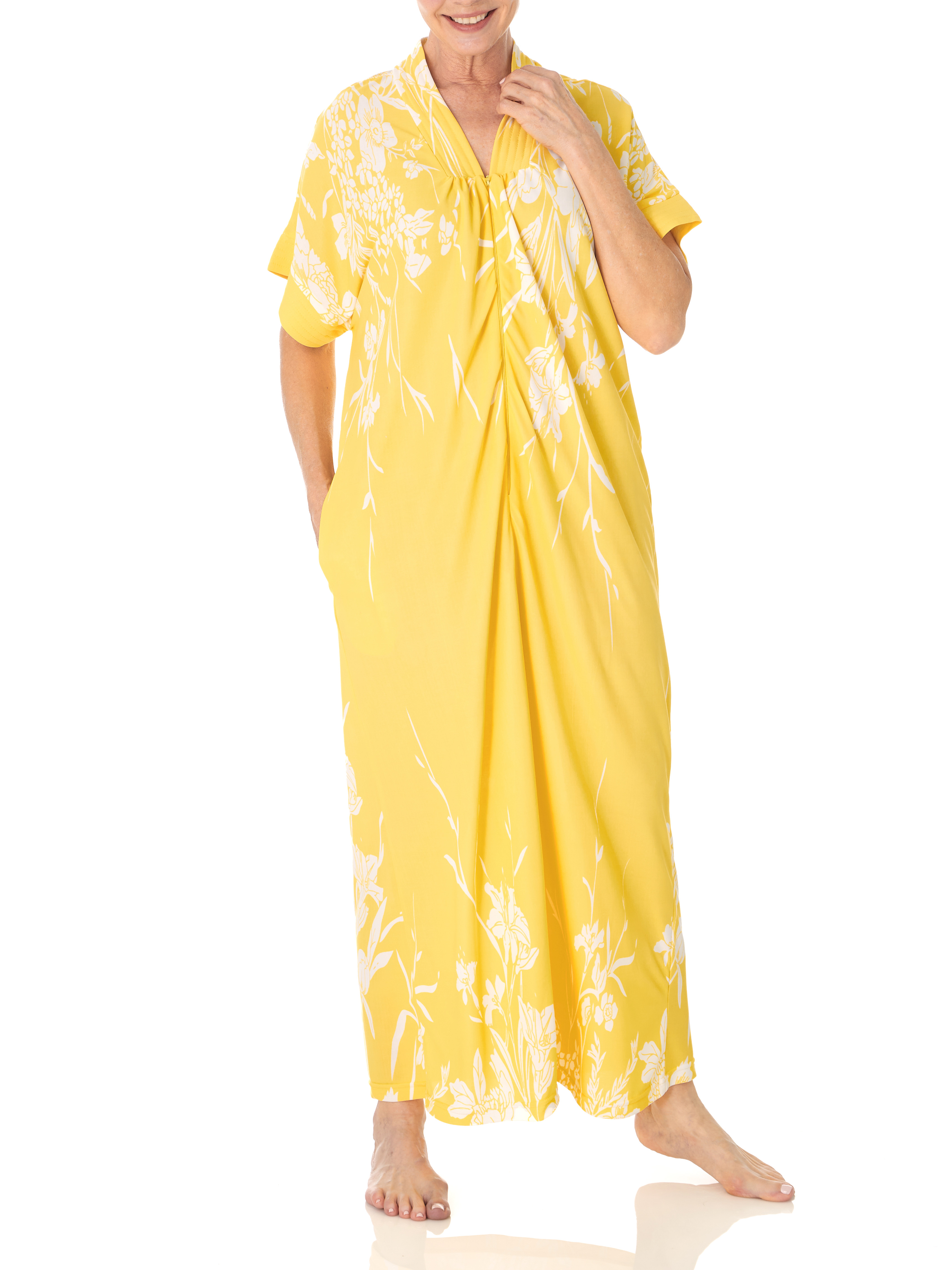 AmeriMark Women's Long Length Caftan Hawaiian Muu Muu Night Gown with