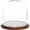 Dark Wood Base, variant on Plymor 8" x 8" Glass Display Dome Cloche (Walnut Veneer Base)
