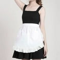 thumbnail image 2 of Jiibva Ruffled Maid Apron White Waitress Apron Adjustable Half Apron Maid Costume Accessory for Restaurant Hotel Coffee Shop, 2 of 7