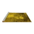 thumbnail image 2 of Ahgly Company Machine Washable Indoor Square Oriental Yellow Industrial Area Rugs, 4' Square, 2 of 4
