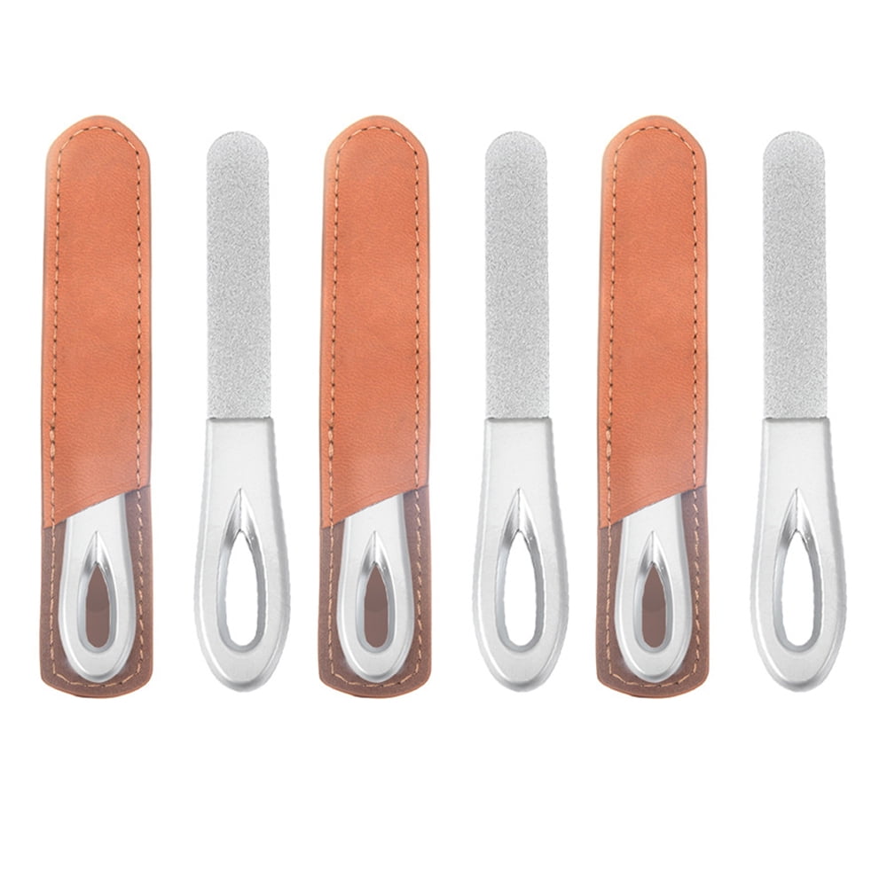 3 Pcs Stainless Steel Nail Files Non Slip Handle Grit Diamond