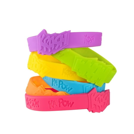 Colorful Favor Bags - 24 Assorted Superhero Comic Quotes & Sayings Colorful Rubber Jelly Bracelets for Children Birthdays, Party Favors, Kid's Goody Bags By Super Z Outlet