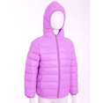 thumbnail image 4 of RUNQHUI Kids Boys Girls Winter Packable Down Puffer Jacket Coat Water Resistant Bubble Puffer Purple 120, 4 of 7