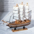 thumbnail image 2 of Miniature Wooden Ship, Wooden Sailboat Model, Nautical Decor, Tabletop Statue Decoration for Home, Office, Living Room, Bedroom, Unique Gift, 2 of 5
