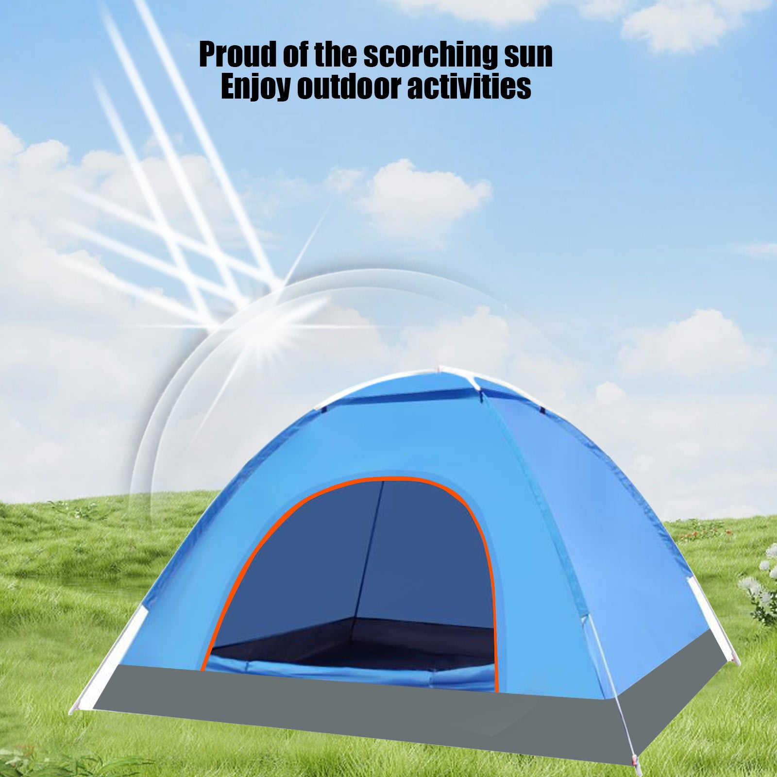 Automatic Instant Tent - Lightweight 3-Person Camping Tent with Quick Setup, Windproof & Waterproof, Large Interior, Ultra Portable for Family Outdoor Adventures, Hiking, Travel & Home Use