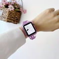 thumbnail image 2 of Compatible for Apple Watch 45mm 44mm 42mm Clear Band with Bumper Case, Jelly Crystal Women Men Watch Band Sport TPU Silicone Strap with Case for iWatch Series 9 8 7 6 5 4 SE 3 2 1, Purple, 2 of 3