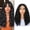 Black1, variant on More Beautiful 14 Inch Wavy Lace Front Wig, 6 Inch Middle Part Natural Black Synthetic Wig for Women 1B#