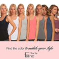thumbnail image 2 of Felina Stretch Layering Women&rsquo;s Tank Top - Seamless Cotton Tank Top for Women, Workout Top (3-Pack) (Grey Coral Navy, Medium), 2 of 8