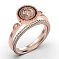 thumbnail image 3 of Gorgeous Art nouvea 1.60 Ct Round Cut Morganite And Diamond Moissanite Engagement Ring, Boho Moissanite Wedding Ring, One Matching Band in 925 Sterling Silver With 18k Rose Gold Plating Gift For Her, 3 of 3