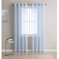thumbnail image 1 of Karina Semi-Sheer Window Treatments Elegant Grommet Curtain Panels For Any Room (54" W x 96" L, Silver), 1 of 3