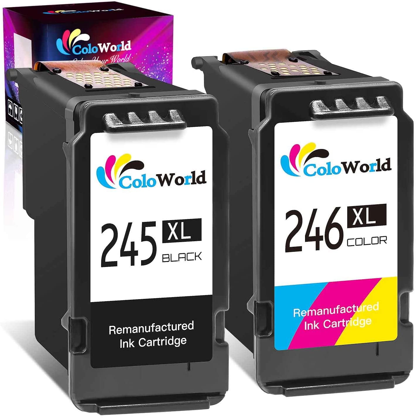 CKMY Remanufactured 245 246 Ink Cartridge Replacement for Canon PG245 CL246 243 244 Combo Pack for Pixma MG3022 MG2522 TR4520 TR4522 MG2922 MG2920 TS202 MX492 MX490 iP2820 TS302 MG2520 MG2525 Printer 