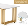 thumbnail image 6 of 70.9 Inch Modern Office Desk Wooden Computer Desk White Executive Desk With Gold Metal Legs Large Workstation Study Writing Desk Small Conference Table, 6 of 8