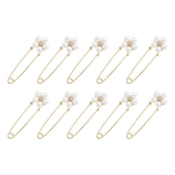 10Pcs Flower Shape Clothing Safety Pin Cardigan Collar Clip Shawl Clip for Women