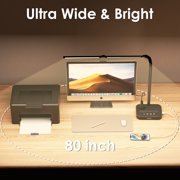 Lococo LED Desk Lamp with USB Charging Port, Type-C and AC Outlets, Surge Protection, Modern Style for Home Office