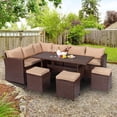 thumbnail image 2 of Winado 8-Piece Outdoor Sectional Wicker Patio Furniture Conversation Set, Brown, 2 of 7