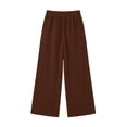 thumbnail image 6 of Utoimkio Women's Textured Crinkled Cropped Wide Leg Pants Drawstring Elastic High Waist Lightweight Straight Ankle Trousers with Side Pockets for Summer Beach Daily Walking, 6 of 7
