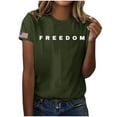 thumbnail image 4 of Women's Freedom Print Casual T-Shirt, Comfortable and Breathable Shirt for Famale, Green Army, XXXL, 4 of 4