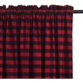 thumbnail image 3 of Nvzi Black and Red Buffalo Check Door Window Curtain with Tieback Rod Pocket Farmhouse Sidelight Curtains for Glass Door Patio Front Door, 1 Panel (Black Red,54"x72"), 3 of 4