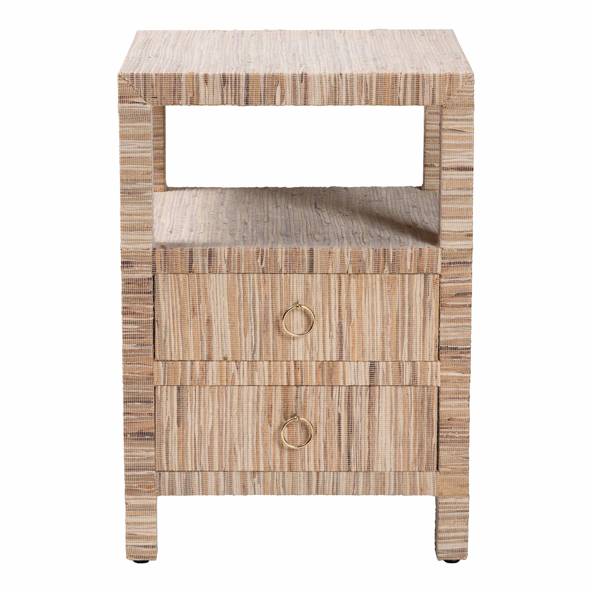 bali & pari Paine Boho Nightstand, 2-Drawer, Natural