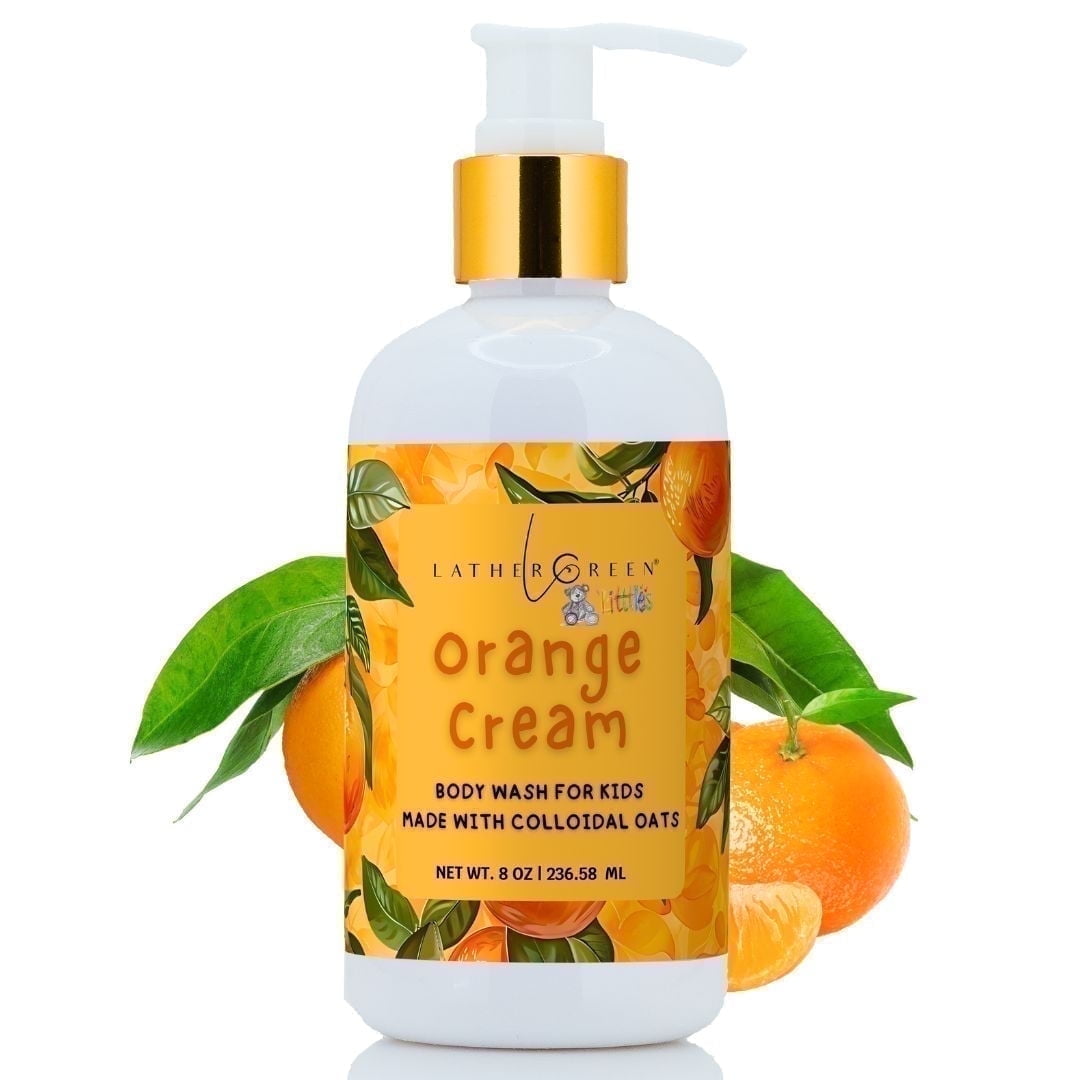 Orange Cream Kids Natural Body Wash - Gentle & Safe on All Skin with Colloidal Oats, 8 oz by LatherGreen
