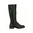 thumbnail image 2 of Women's Knee High Riding Boot Lace Up Boot Fashionable Buckle Wide Calf Knee High Combat Boot, 2 of 5