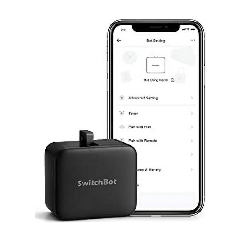 SwitchBot Bot, Programmable Bluetooth Smart Button Pusher, Black 