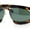 Tortoise Gold - Green, variant on Flat Top Racer Bridgeless Rectangular Oval Double Rim Retro Sunglasses White Gold - Pink Mirror