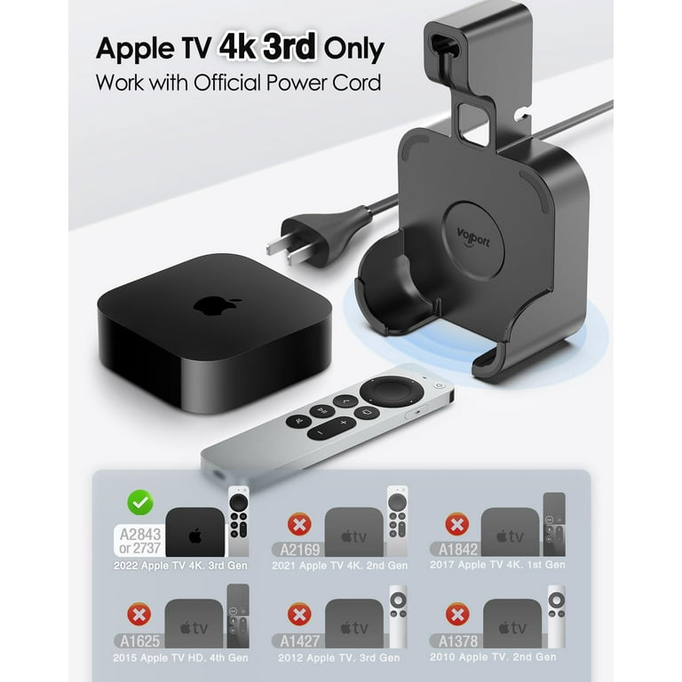 volport Wall Mount for Apple TV: Holder Bracket for Apple TV 4k