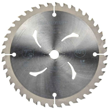 

Metabo Hpt Circular Saw Blade Tungsten Carbide Tipped Arbor Finish 7 1/4 Atb 5/8 40T