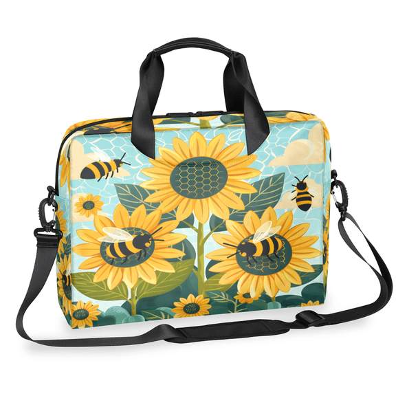 Herdesigns Bee Laptop Bag for Women Men, Computer Case Briefcase Messenger Bags, 15-15.6 inch Laptop Sleeve Shoulder Bag