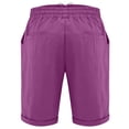thumbnail image 5 of Women Cotton Linen Shorts Casual Elastic Waist Knee Length Bermuda Shorts Summer Beach Lightweight Capri Pants, 5 of 6