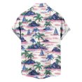 thumbnail image 6 of LODIENY Men's Hawaiian Shirt Funny Vintage Boho Floral Tropical Palm Tree Pattern Print Summer Beach Casual Short Sleeve Button Down Holiday Vacation Tees Tops Pink#01 XL, 6 of 7