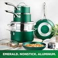 thumbnail image 3 of Granitestone Emerald Collection 10 Piece Pots and Pans Set with Ultra Nonstick Stainless Steel Stay Cool Handles, Oven & Dishwasher Safe, 3 of 8