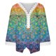 thumbnail image 4 of Mujeres Ocio Elegante Jersey Impreso Encaje Impresión Tres cuartos Manga Cuello en V Tops OAVQHLG3B Store lin121212, 4 of 5