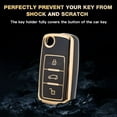 thumbnail image 6 of Xotic Tech Black TPU Full Protect Remote Control Key Fob Cover Shell Case w/Keychain Compatible with Volkswagen Golf GTI Rabbit R MK6 Tiguan Passat Polo Jetta UP! Beetle Santana Scirocco Eos Touran, 6 of 9