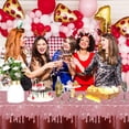 thumbnail image 2 of 3 Pack Rose Gold Sequin Tablecloth 108x54in, Glitter Diamond Plastic Table Cover for Birthday Wedding Anniversary Party, 2 of 7