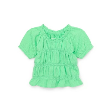 Garanimals Baby Girl Smocked Short Sleeve Top, Sizes 0-24 Months
