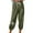 Army Green, variant on DeHolifer Womens Pants High Waisted Wide Leg Palm Print Lightweight Linen Capris Pants Casual Loose Trousers with Pockets White L