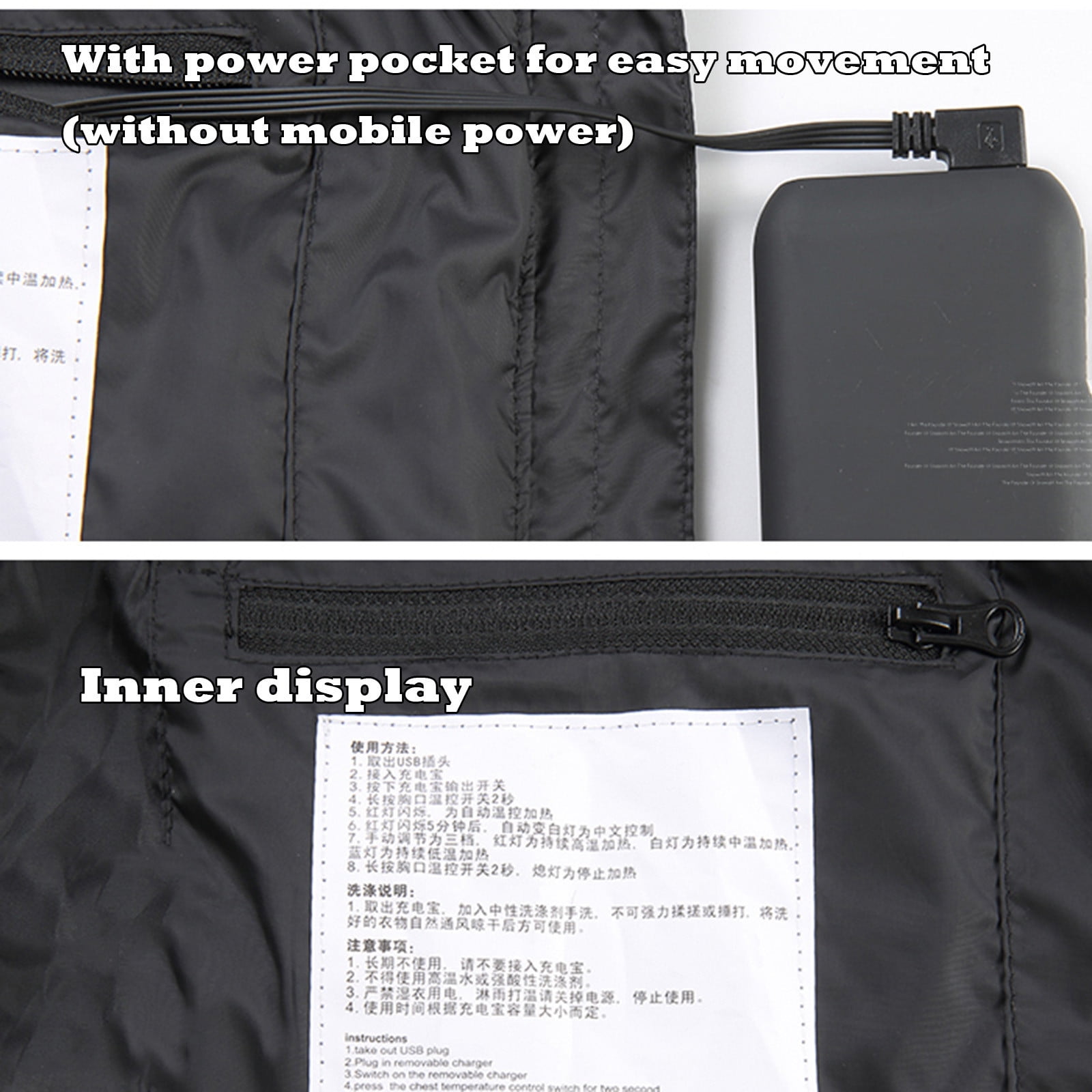 Brnmxoke Heated Vests Women Sleeveless Lightweight Rechargeable Electric Fleece Vest Unisex Warm Jackets for Winter Outdoor Black,XL