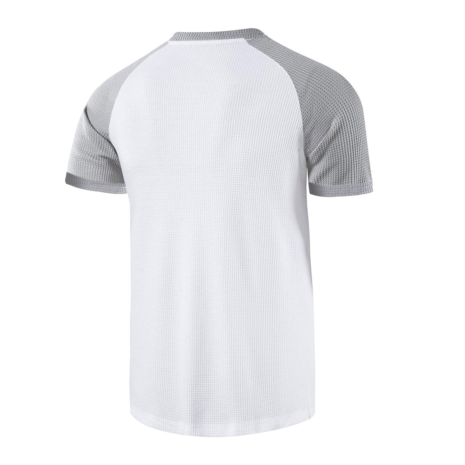 Men's Fashion Raglan Short Sleeve Tee Shirt Casual Slim Fit Workout Baseball T Shirts Gym Golf Waffle Tops