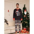 thumbnail image 5 of SILVERCELL Christmas Hat and Letter Printed Crew Neck Long Sleeved Top and Slim-Leg Long Pants Family Pajamas Outfit, 5 of 8