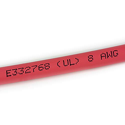 TEMCo 8 AWG/Gauge Solar Cable - Made in The USA 100 Feet Red (Variety of Lengths Available)