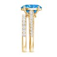 thumbnail image 4 of Rosec Jewels IGI Certified Oval Lab Grown Blue Diamond 3 Carat Engagement Ring with Wedding Band - Vivid Blue Color VS1 Clarity, 14K Yellow Gold, US 13.00, 4 of 9