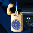 thumbnail image 3 of Premium Metal Windproof Lighter with Blue Flame, Elegant Dial & LED Light – Refillable Flame Technology, Stylish Carved Design, Perfect for Outdoor & Special Occasions, 3 of 5