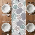 thumbnail image 6 of Coastal Coral Table Runner - 72 Inch Long, Kitchen Dining Table Runner Dresser Scarves, Nautical Ocean Beach Conch Shells Starfish Farmhouse Decor for Coffee Tables Wedding Party Banquet, 6 of 8